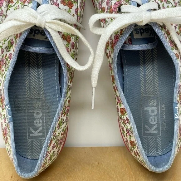 KEDS Floral Pattern Lace Up Sneakers Size 7.5 - Picture 7 of 9